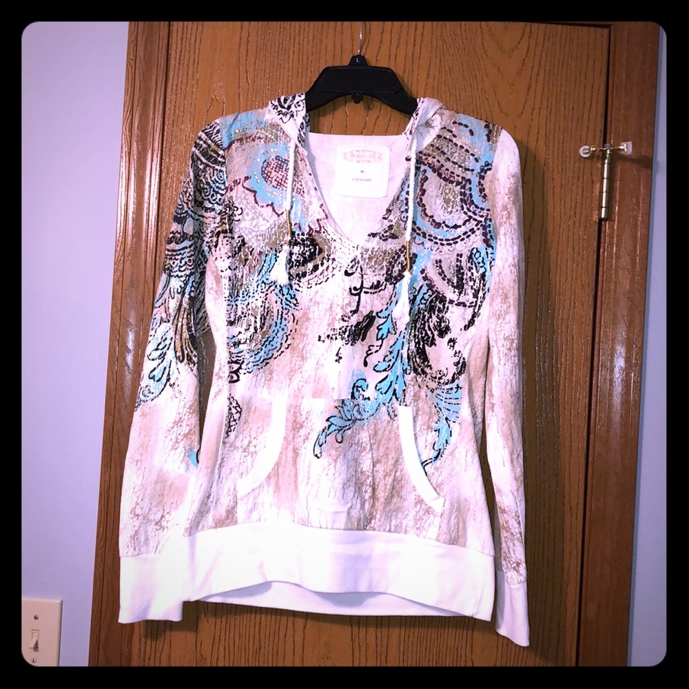 Like new lightweight metallic trim hoodie